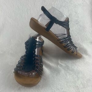 Women's Navy Strappy Comfort Sandals
